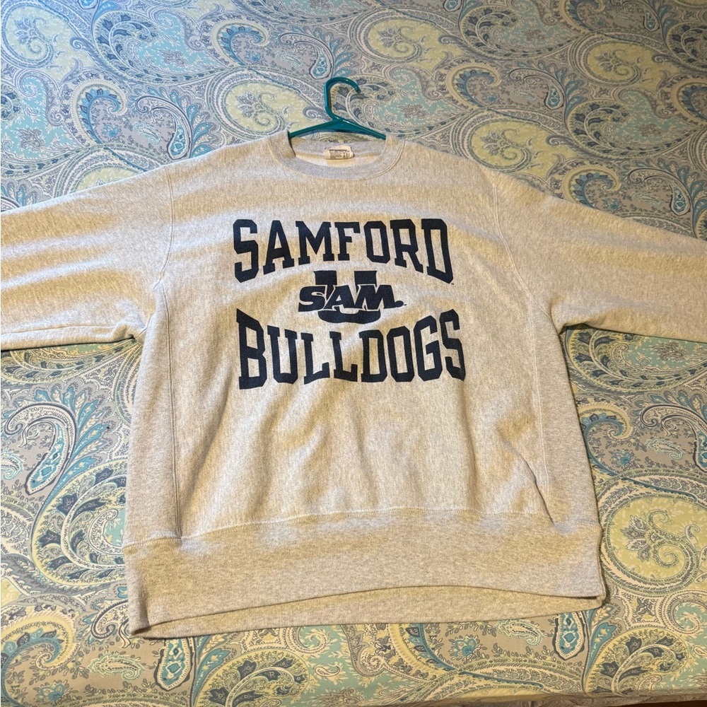 Champion Samford Bulldogs Grey Reverse Weave Size Lg